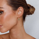 April Diamante Drop Hoop Earrings Teal
