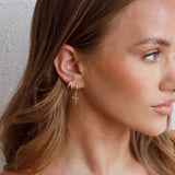 Graduation Diamante Hoop Earrings Gold