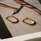 Ark Diamante Hoop Earrings Gold