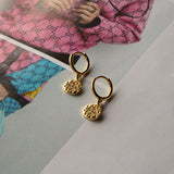 Starry Night Drop Diamante Hoop Earrings Gold