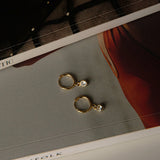 Twelve O'clock Drop Diamante Hoop Earrings Gold