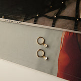 Twelve O'clock Drop Diamante Hoop Earrings Gold