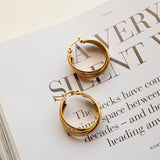 Mona Triple Hoop Earrings Gold