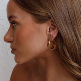 Mona Triple Hoop Earrings Gold