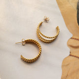 San Francisco Triple Open Hoop Earrings Gold