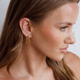 San Francisco Triple Open Hoop Earrings Gold