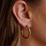 Rachmaninov Open Hoop Earrings Gold
