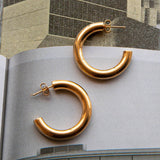 Zayda Open Hoop Earrings Gold