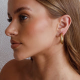 Zayda Open Hoop Earrings Gold