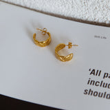 Symphony Woven Open Hoop Earrings Gold