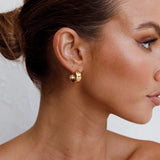 Symphony Woven Open Hoop Earrings Gold