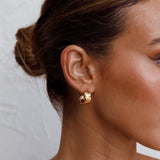 Symphony Woven Open Hoop Earrings Gold