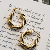 Fate Rope Hoop Earrings Gold