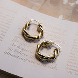Fate Rope Hoop Earrings Gold