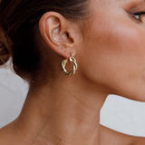 Fate Rope Hoop Earrings Gold
