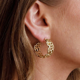 Georgiana Open Chain Hoop Earrings Gold