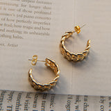 Damian Open Chain Hoop Earrings Gold