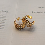 Damian Open Chain Hoop Earrings Gold