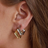 Isis Open Trapeze Hoop Earrings Silver