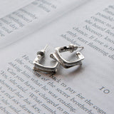 Isis Open Trapeze Hoop Earrings Silver