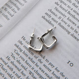 Isis Open Trapeze Hoop Earrings Silver