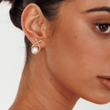 Aliyah Diamante X Pearl Earrings Gold