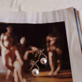 Aliyah Diamante X Pearl Earrings Gold