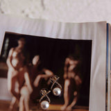 Aliyah Diamante X Pearl Earrings Gold