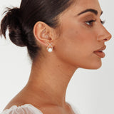 Aliyah Diamante X Pearl Earrings Gold