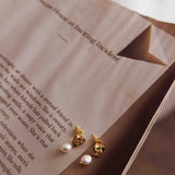 Le Jardin Flower Pearl Earrings Gold
