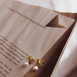 Le Jardin Flower Pearl Earrings Gold