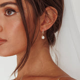 Lily Diamante Pearl Drop Earrings Gold