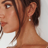 Lily Diamante Pearl Drop Earrings Gold