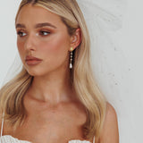 Mercy Pearl & Crystal Drop Earrings Gold