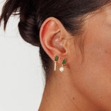 Ireland Gem & Pearl Earrings Gold
