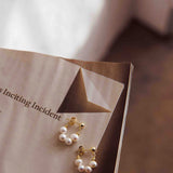 Milly Pearl Bead Earrings Gold