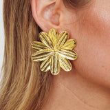 Lucid Drop Flower Earrings Gold