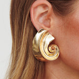 Calypso Spiral Shell Earrings Gold