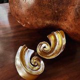 Calypso Spiral Shell Earrings Gold