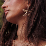 Delphin Starfish Drop Earrings Gold