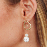 Amelie Pearl Drop Stud Earrings Gold