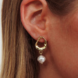 Honey Drop Pearl Earrings Gold