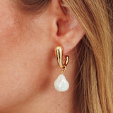 Celene Drop Pearl Earrings Gold