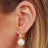 Taj Drop Pearl Earrings Gold