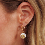 Sophia Swirl Pearl Earrings Gold