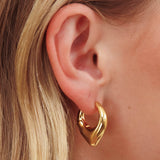 Eternal U-Shape Huggie Earrings Gold