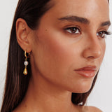 Elodie Teardrop Pearl Earrings Gold