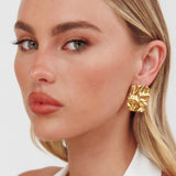 Trixi Crinkle Design Earrings Gold
