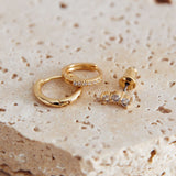 Star Signs Crystal Earrings Set Gold