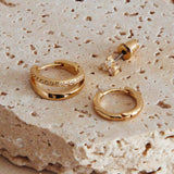 Sedona Crystal Accent Earrings Set Gold
